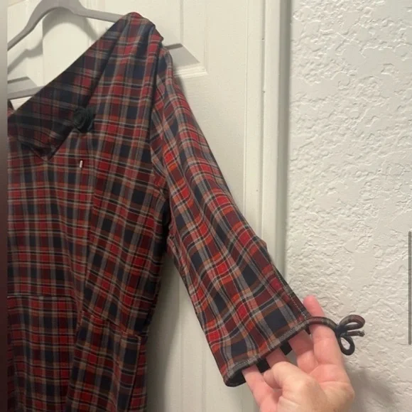 Unique Vintage Red Plaid Carmen
Half Sleeve Wiggle Dress Mad Men 2XL - NWT - Picture 7 of 15